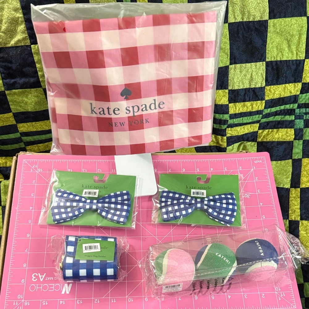 Kate Spade Blue and Pink Dog Lovers Bundle